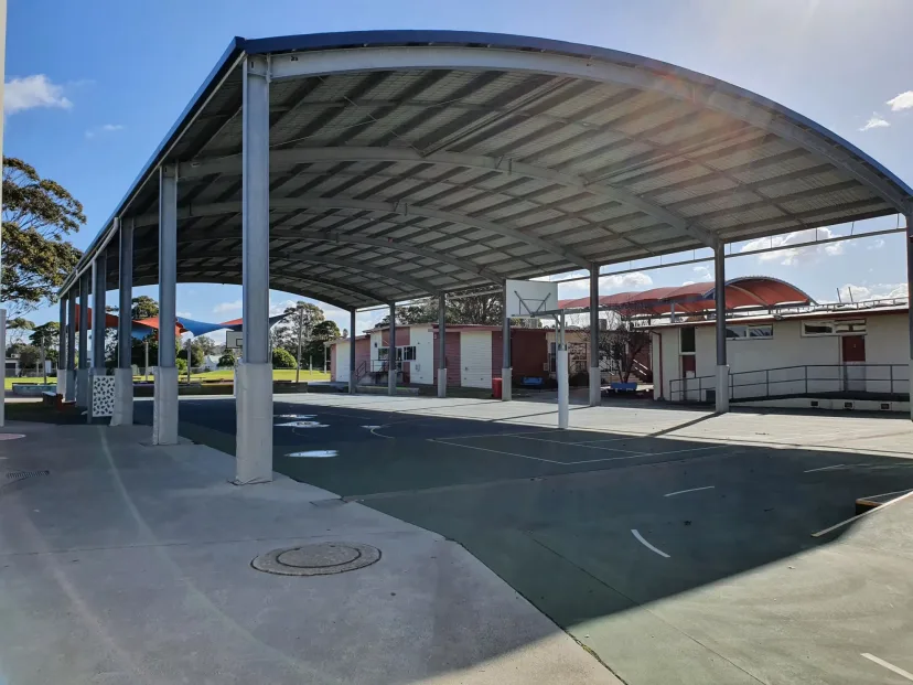 The school's covered outdoor court